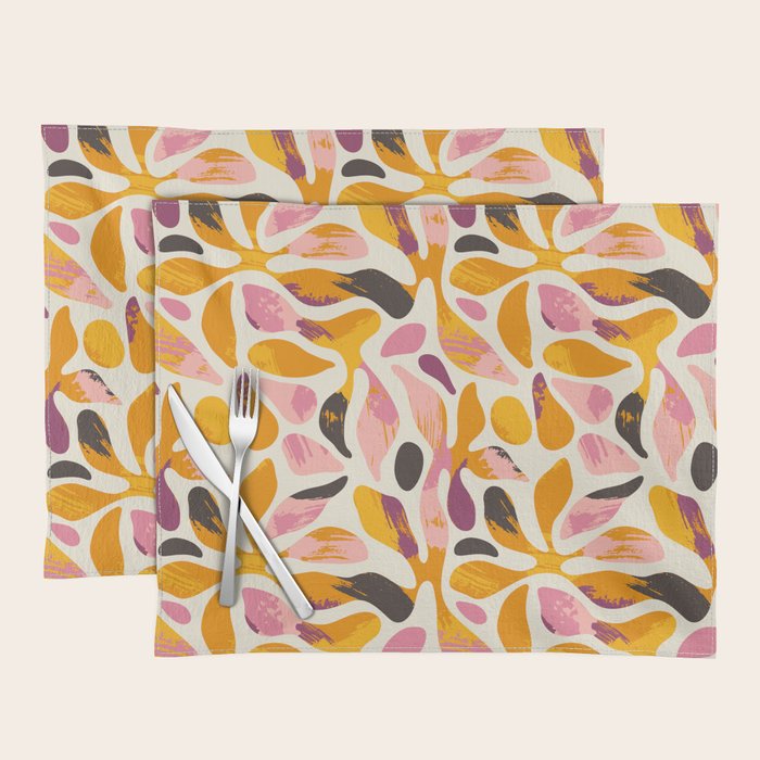 Abstract colorful flower art pattern Placemat Gallery Image 1