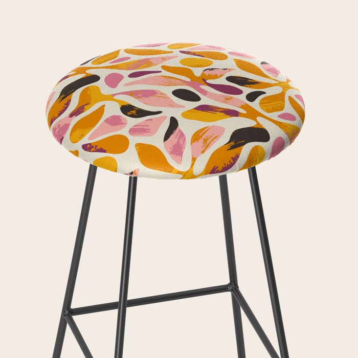 Abstract colorful flower art pattern Stool Gallery Image 2