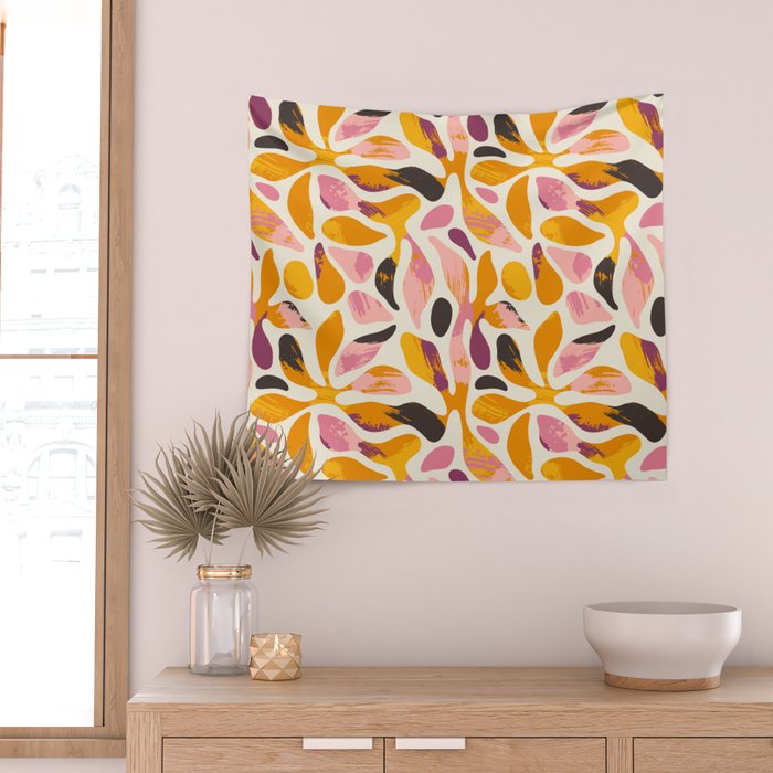 Abstract colorful flower art pattern Wall Tapestry Gallery Image 2