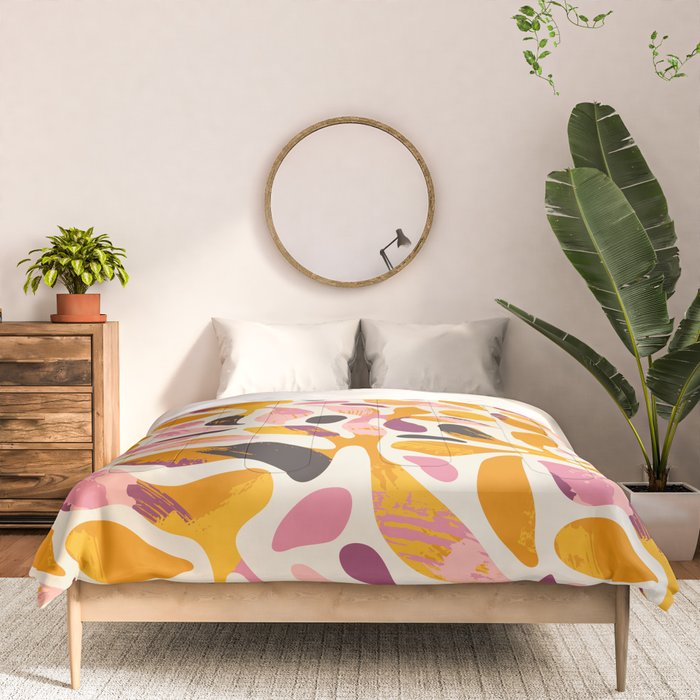 Abstract colorful flower art pattern Comforter Gallery Image 3