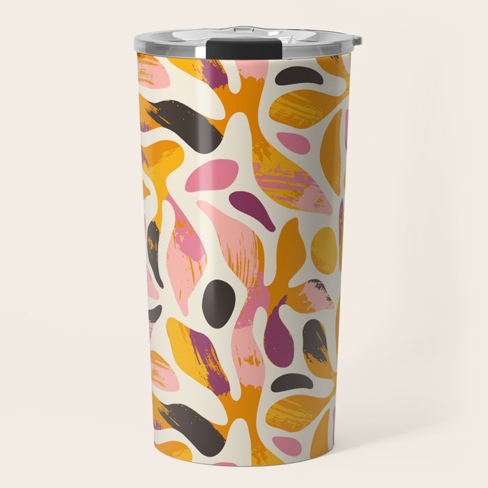 Abstract colorful flower art pattern Travel Mug Gallery Image 1