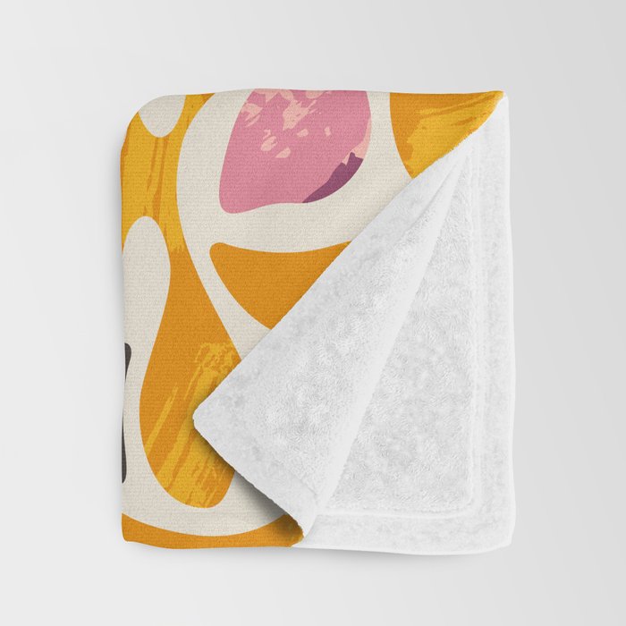 Abstract colorful flower art pattern Throw Blanket Gallery Image 3