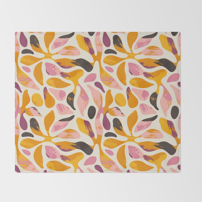 Abstract colorful flower art pattern Throw Blanket Gallery Image 2