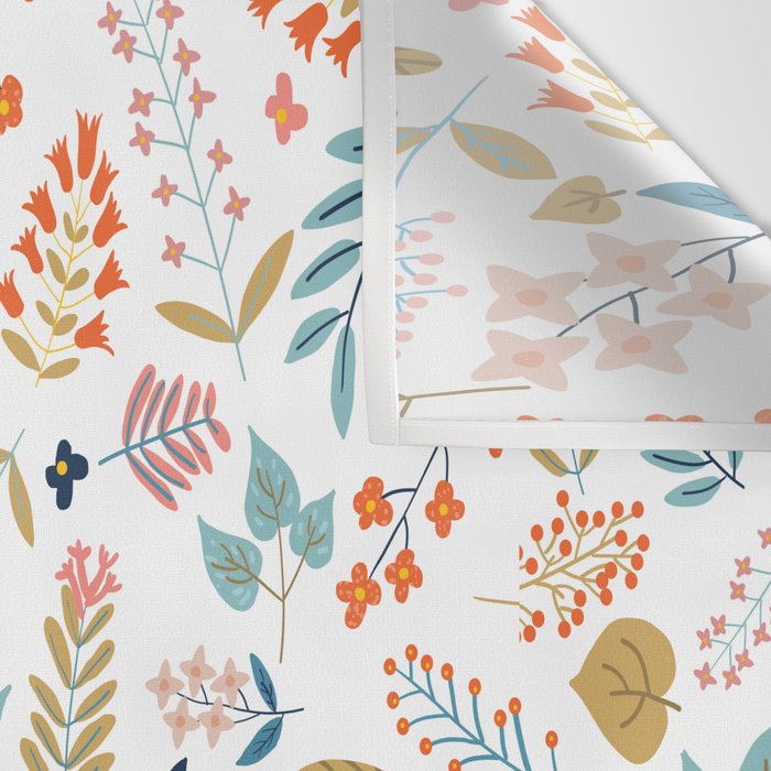 Botanical Harmony | Floral Vintage Plants Colorful Leaves | Autumn Spring Nature Bohemian Chic Wall Tapestry Gallery Image 3