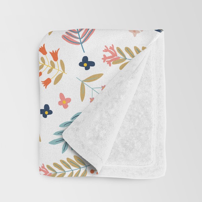 Botanical Harmony | Floral Vintage Plants Colorful Leaves | Autumn Spring Nature Bohemian Chic Throw Blanket Gallery Image 3