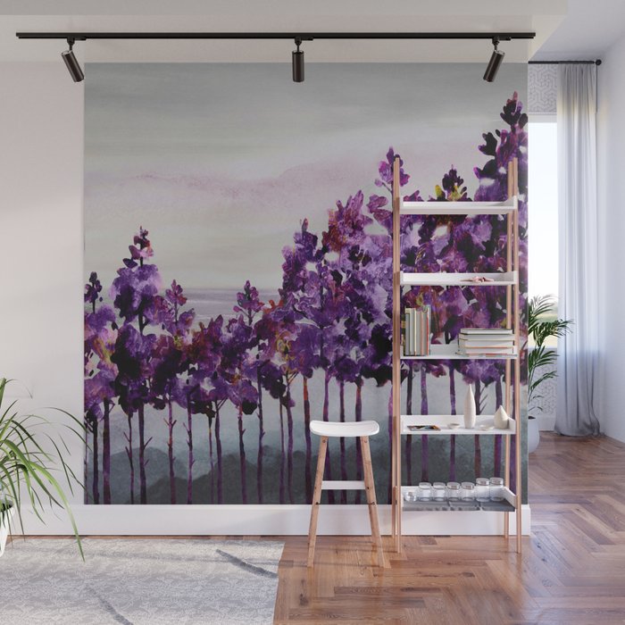 Purple Trees Wall Mural Gallery Image 1