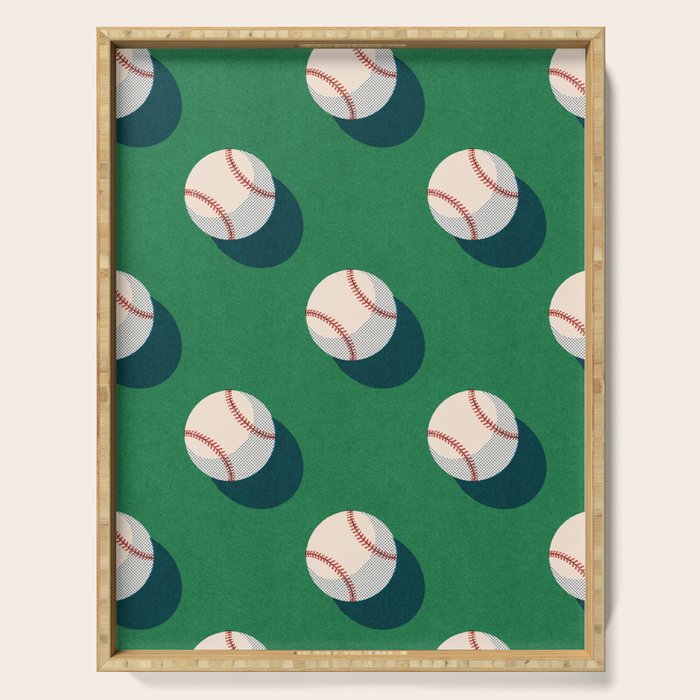 BALLS Baseball - pattern Serving Tray Gallery Image 1