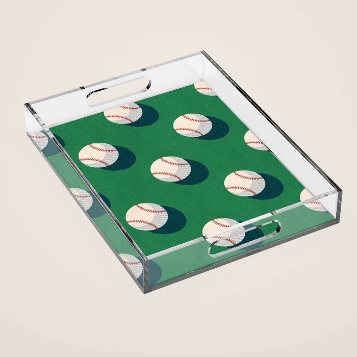 BALLS Baseball - pattern Acrylic Tray Gallery Image 1