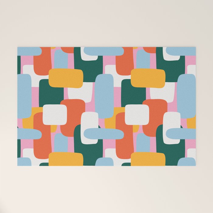 Abstract geometric shape art pattern Welcome Mat Gallery Image 1