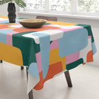 Abstract geometric shape art pattern Tablecloth Gallery Image 3