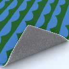 Thin Scalloped Line in blue and green Rug Gallery Image 4