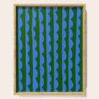 Thin Scalloped Line in blue and green Serving Tray Gallery Image 1