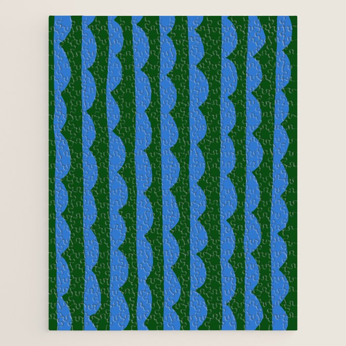 Thin Scalloped Line in blue and green Jigsaw Puzzle Gallery Image 1