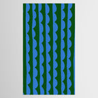 Thin Scalloped Line in blue and green Tablecloth Gallery Image 2