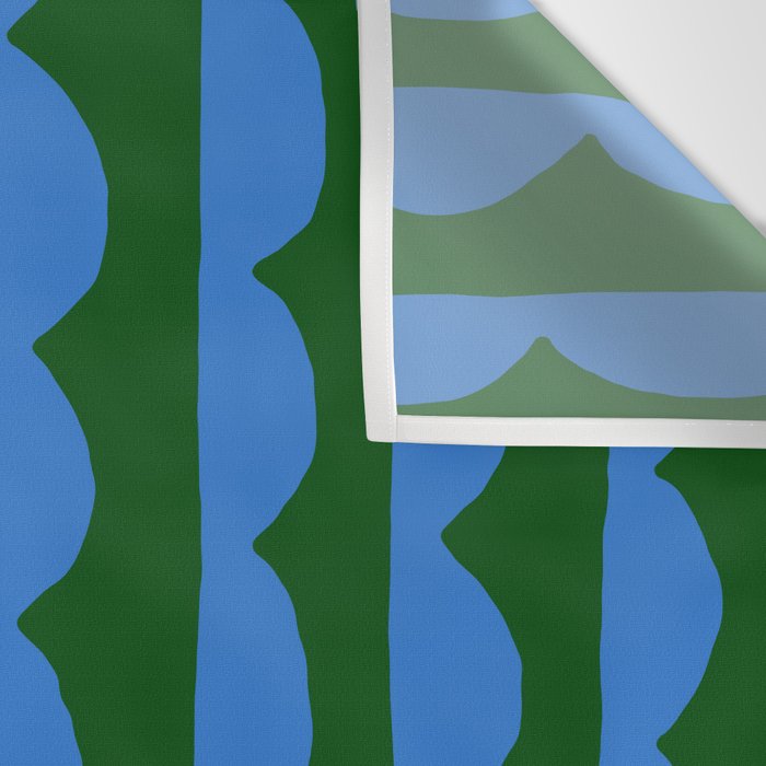 Thin Scalloped Line in blue and green Wall Tapestry Gallery Image 3