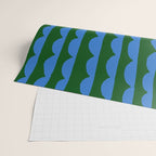 Thin Scalloped Line in blue and green Wrapping Paper Gallery Image 2