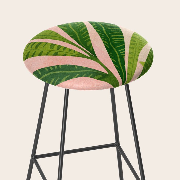 Vacation Views - Pink Coastal Landscape Stool Gallery Image 2