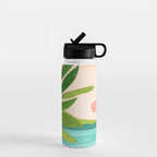 Vacation Views - Pink Coastal Landscape Water Bottle Gallery Image 1