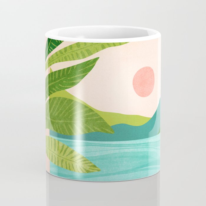 Vacation Views - Pink Coastal Landscape Coffee Mug Gallery Image 4