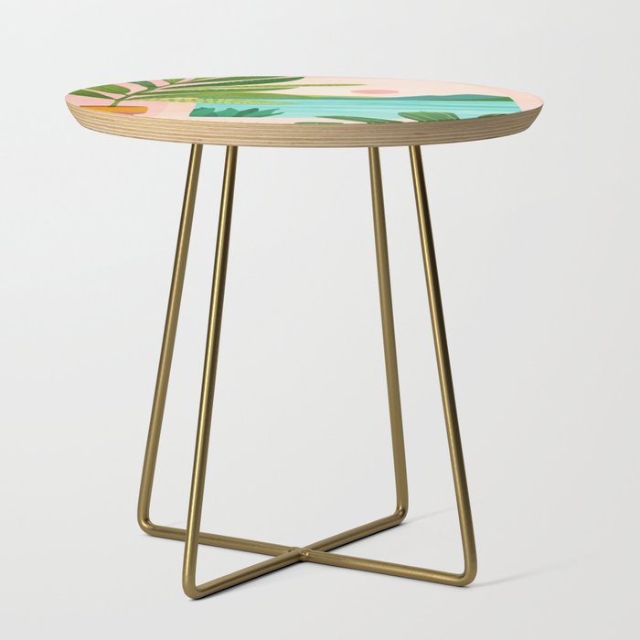 Vacation Views - Pink Coastal Landscape Side Table Gallery Image 1