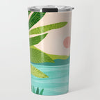Vacation Views - Pink Coastal Landscape Travel Mug Gallery Image 1