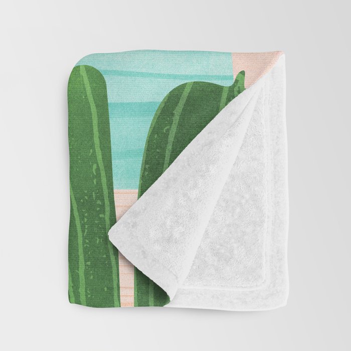 Vacation Views - Pink Coastal Landscape Throw Blanket Gallery Image 3