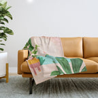 Vacation Views - Pink Coastal Landscape Throw Blanket Gallery Image 1