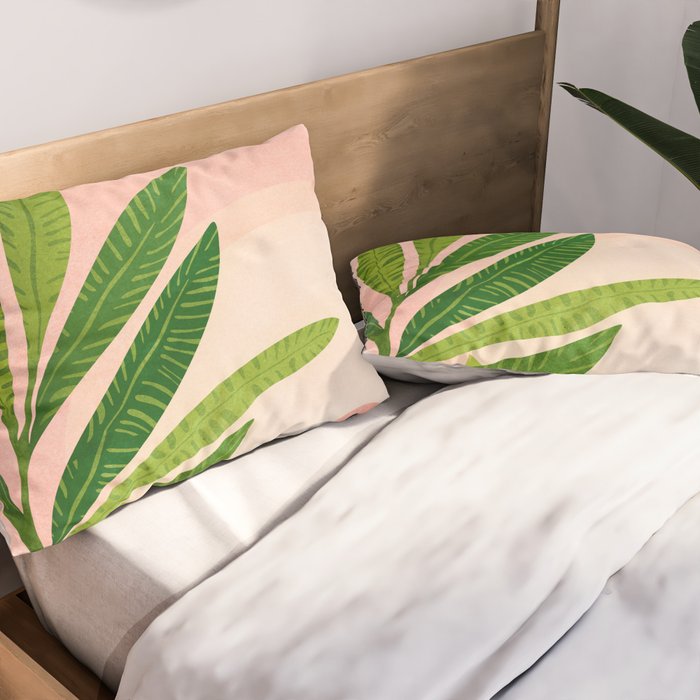 Vacation Views - Pink Coastal Landscape Pillow Sham Gallery Image 2