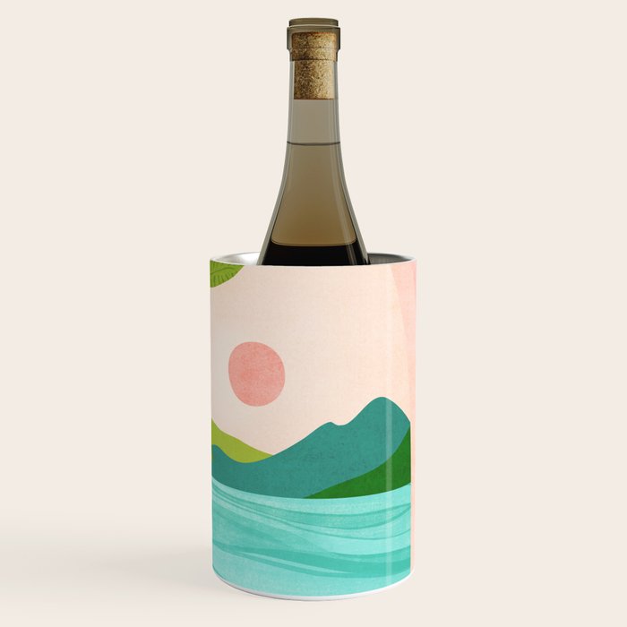 Vacation Views - Pink Coastal Landscape Wine Chiller Gallery Image 3