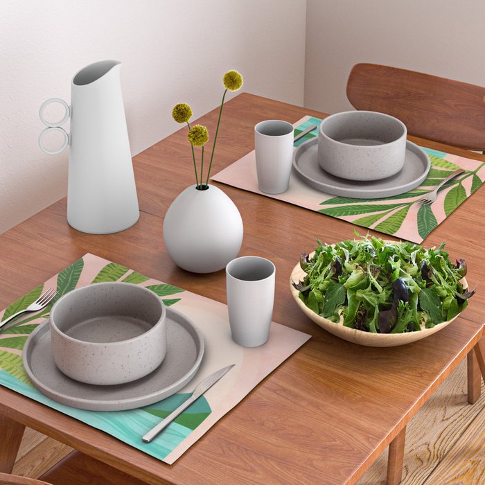 Vacation Views - Pink Coastal Landscape Placemat Gallery Image 2