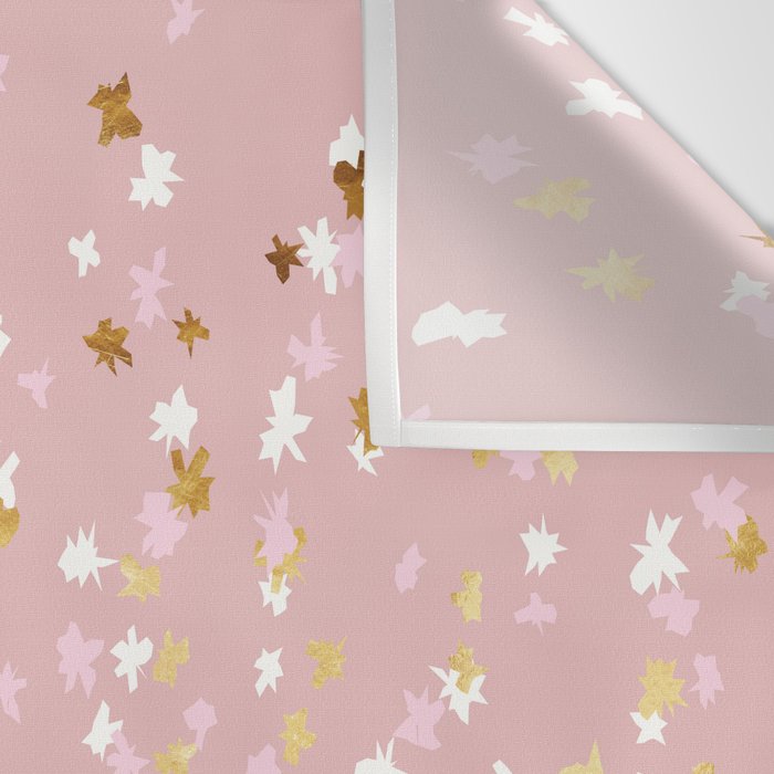 Floating Confetti - Pink Blush and Gold Wall Tapestry Gallery Image 3
