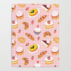 Vintage sweet pastry dessert food pattern Poster Gallery Image 4