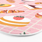 Vintage sweet pastry dessert food pattern Bath Mat Gallery Image 3