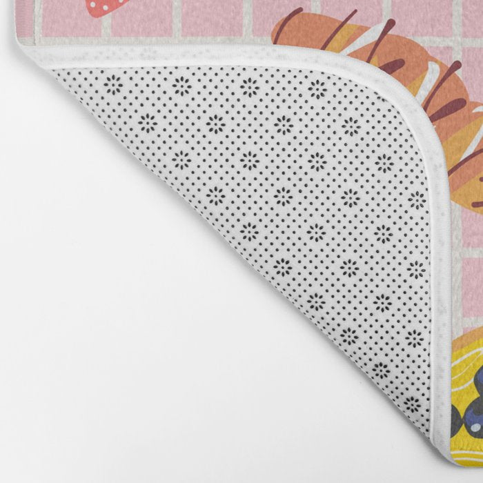 Vintage sweet pastry dessert food pattern Bath Mat Gallery Image 2