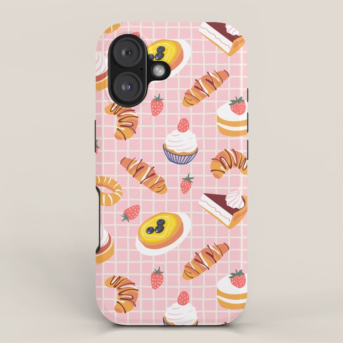 Vintage sweet pastry dessert food pattern iPhone Case Gallery Image 1
