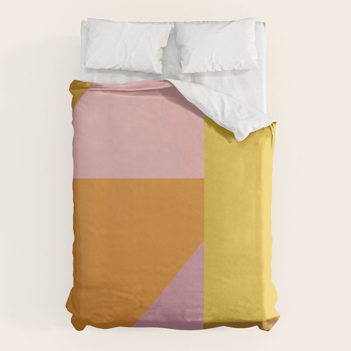 Shapes in Vintage Modern Pink, Orange, Yellow, and Lavender Duvet Cover Gallery Image 6