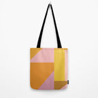 Shapes in Vintage Modern Pink, Orange, Yellow, and Lavender Tote Bag Gallery Image 2