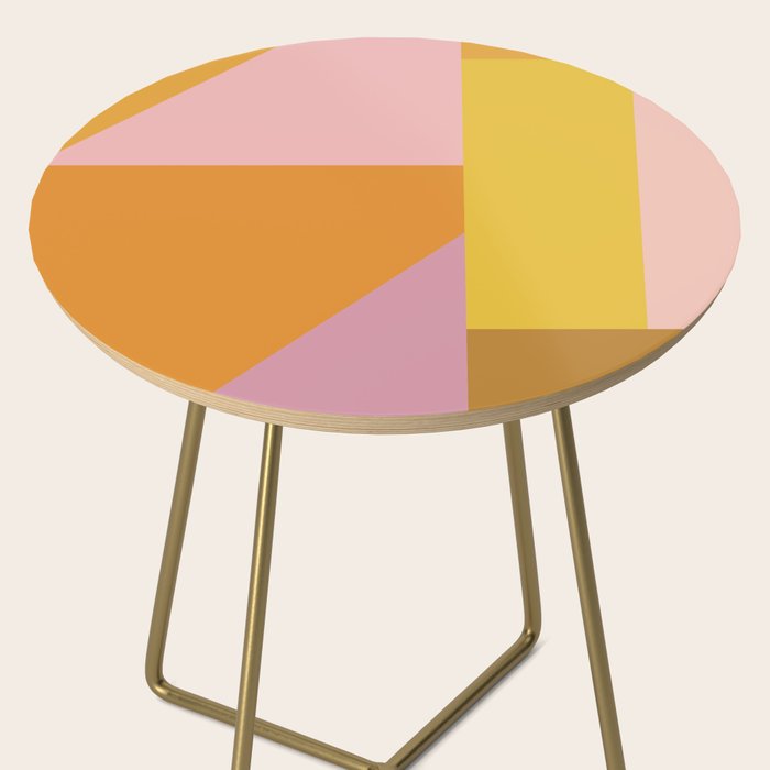 Shapes in Vintage Modern Pink, Orange, Yellow, and Lavender Side Table Gallery Image 2