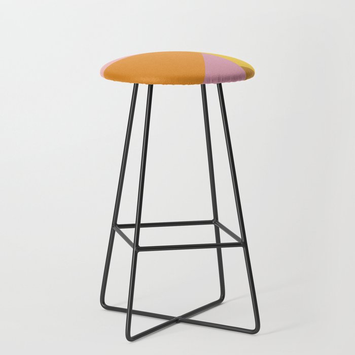 Shapes in Vintage Modern Pink, Orange, Yellow, and Lavender Stool Gallery Image 1