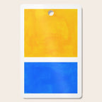Primary Yellow Cerulean Blue Mid Century Modern Abstract Minimalist Rothko Color Field Squares Cutting Board Gallery Image 1
