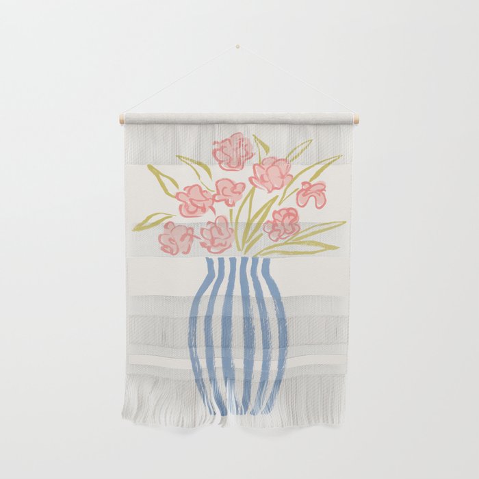 Stripe Flower Vase - Pastel Colors Wall Hanging Gallery Image 1