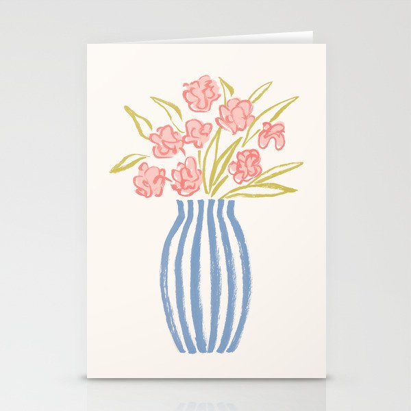 Stripe Flower Vase - Pastel Colors Stationery Card Gallery Image 2