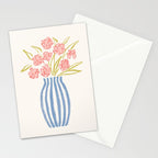Stripe Flower Vase - Pastel Colors Stationery Card Gallery Image 2