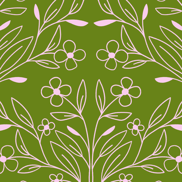 Playful Doodled Blooms Pattern - Green Coffee Mug Gallery Image 2