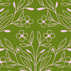 Playful Doodled Blooms Pattern - Green Coffee Mug Gallery Image 2