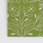 Playful Doodled Blooms Pattern - Green Poster Gallery Image 3
