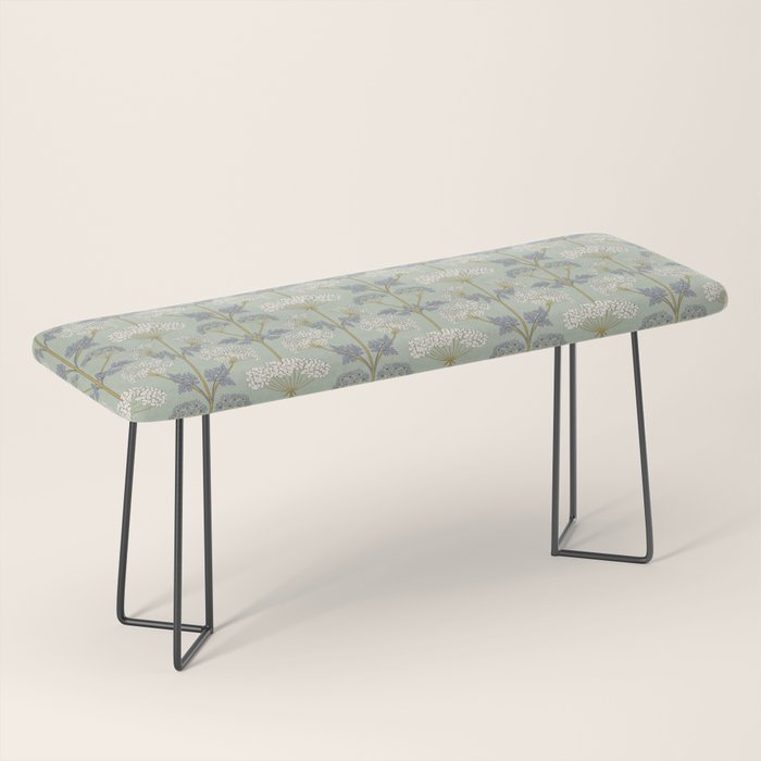 Vintage Sage Floral Bench Gallery Image 1