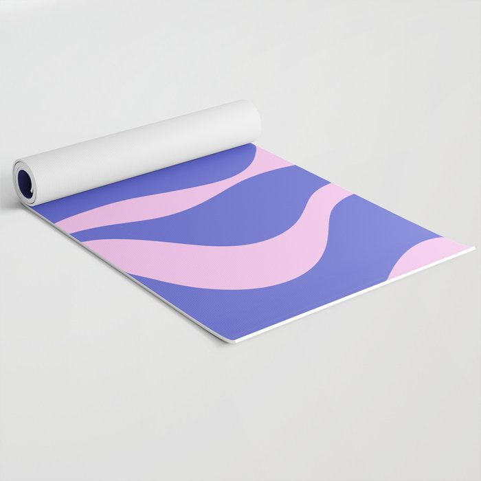 Wavy Land - Pink and Blue Yoga Mat Gallery Image 2