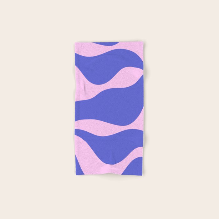 Wavy Land - Pink and Blue Bath Towel Gallery Image 1