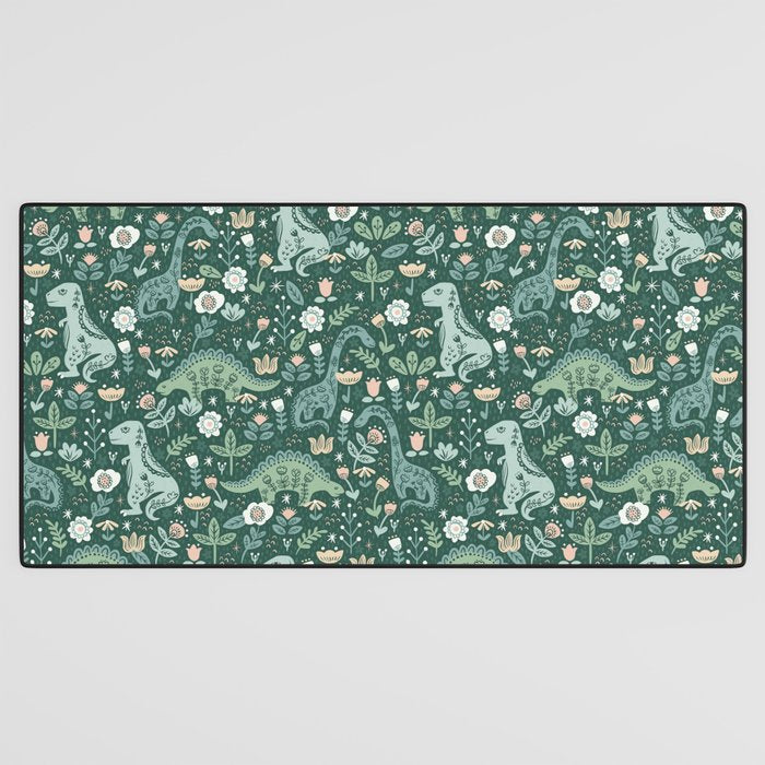 Folk Floral Dinosaur Desk Mat Gallery Image 3